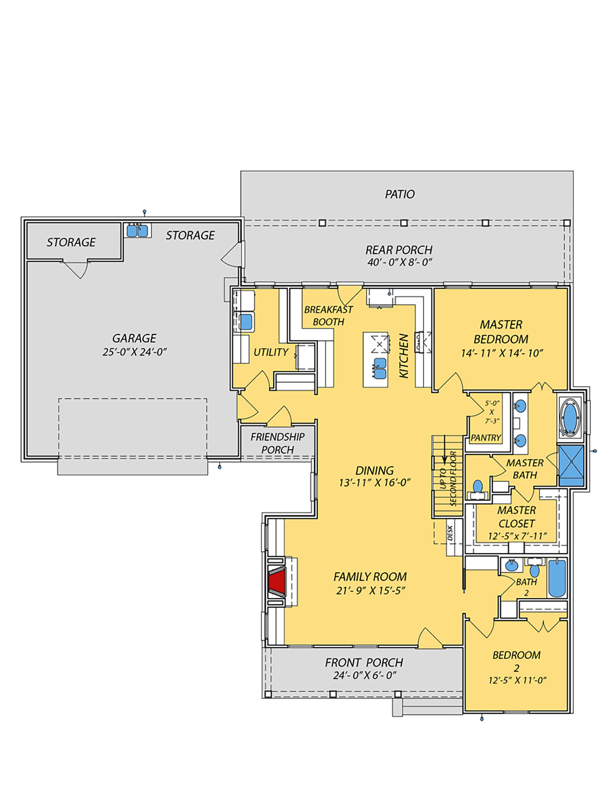 Historic Plantation Southern Traditional Level One of Plan 74653