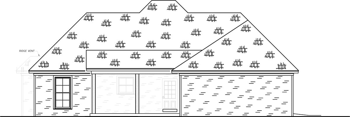 Country Farmhouse Traditional Rear Elevation of Plan 74659