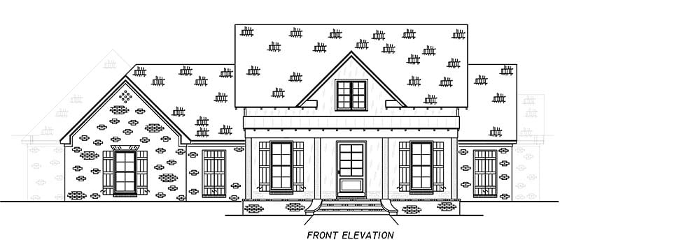 Country, Farmhouse, Traditional Plan with 2513 Sq. Ft., 4 Bedrooms, 3 Bathrooms, 3 Car Garage Picture 4