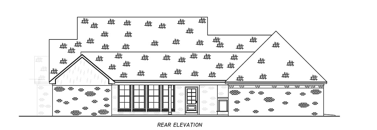 Country Farmhouse Traditional Rear Elevation of Plan 74666