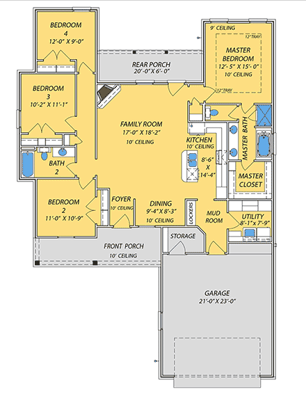 House Plan 74681 First Level Plan