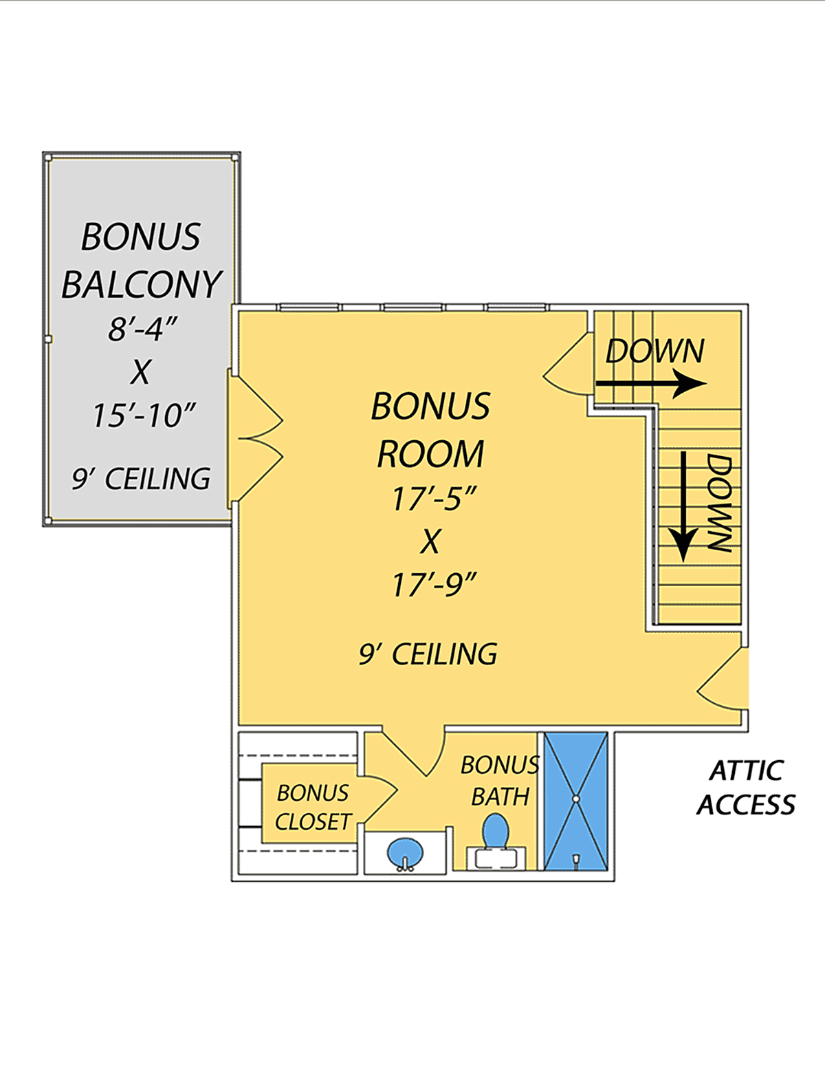 Acadian French Country Traditional Level Two of Plan 74684