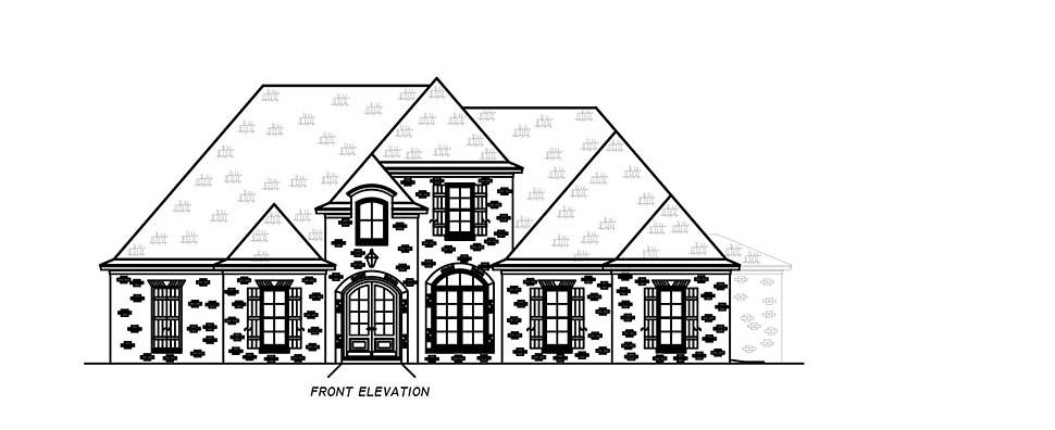 Acadian, French Country, Traditional Plan with 3329 Sq. Ft., 3 Bedrooms, 4 Bathrooms, 3 Car Garage Picture 4