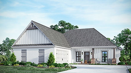 Country Modern Traditional Elevation of Plan 74691