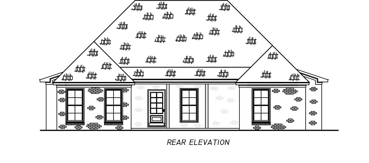 House Plan 74691 Rear Elevation