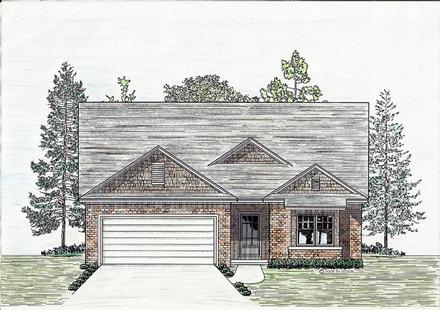 Cottage Country European Elevation of Plan 74701