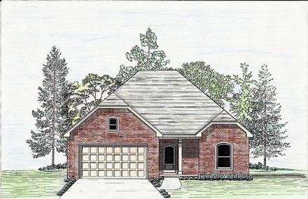 Cottage Country European Southern Elevation of Plan 74704