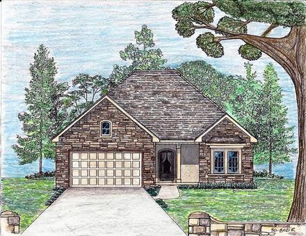 Cottage Country European Southern Elevation of Plan 74706