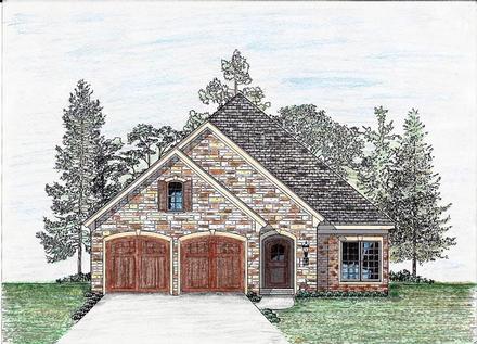 Cottage Country European Elevation of Plan 74708