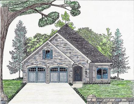 Cottage Country European Elevation of Plan 74709