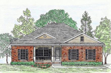 Cottage Country Southern Victorian Elevation of Plan 74716