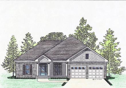 Cottage Country Craftsman Southern Elevation of Plan 74720