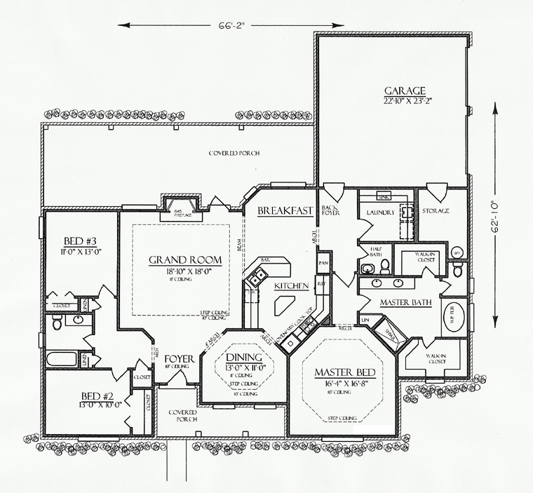 Cottage Country Craftsman Ranch Southern Level One of Plan 74722