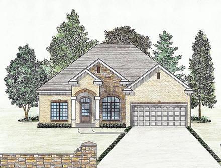 Cottage Country Craftsman Ranch Southern Elevation of Plan 74723