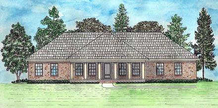 Country Craftsman Ranch Traditional Elevation of Plan 74726