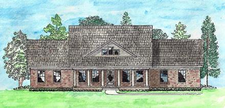 Country Craftsman Ranch Traditional Elevation of Plan 74727