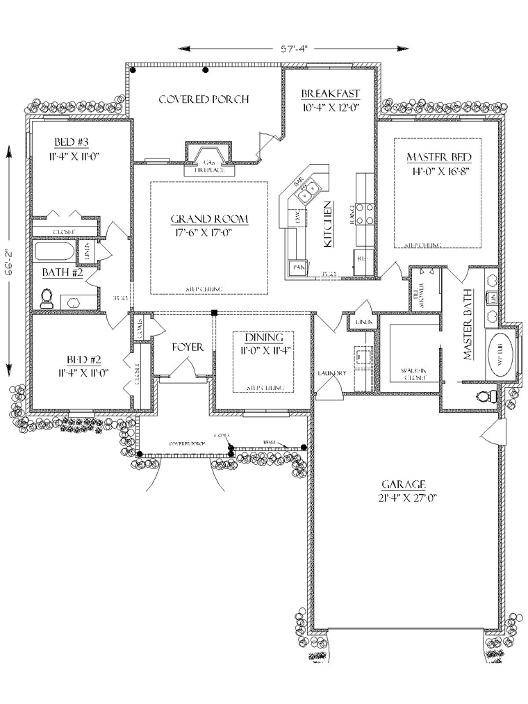 Bungalow Cottage Country Craftsman European Farmhouse Southern Traditional Level One of Plan 74741