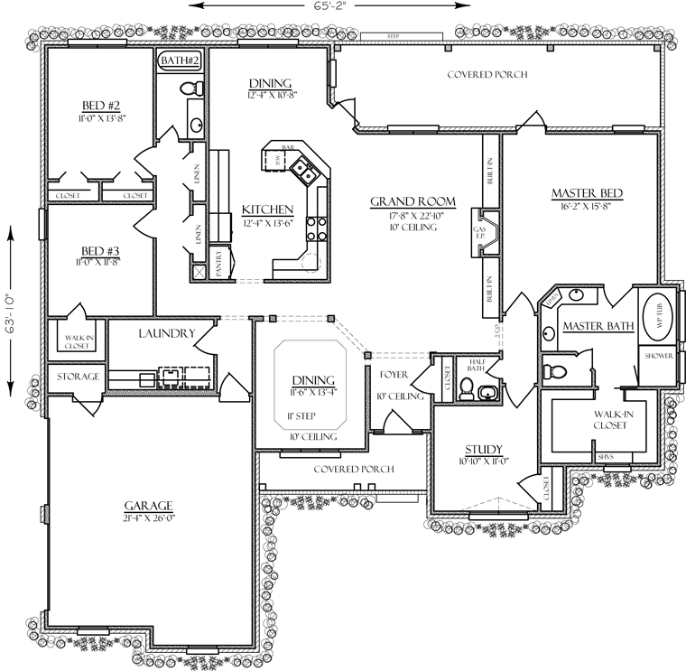 Country Craftsman European Southern Level One of Plan 74743