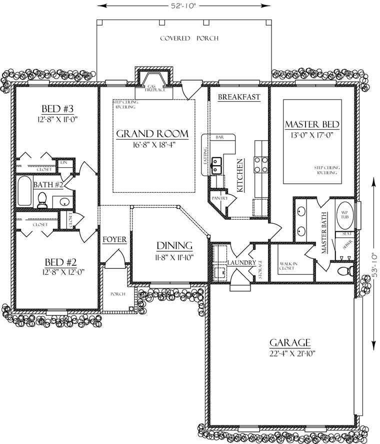 Country Craftsman Southern Level One of Plan 74744