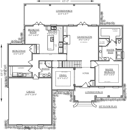 House Plan 74747 First Level Plan