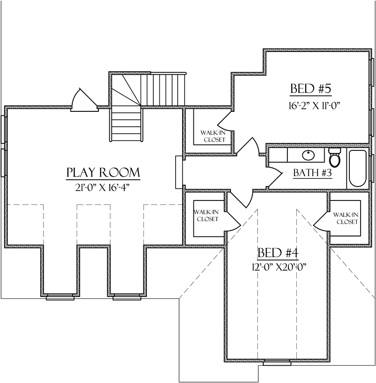 Bungalow Country Traditional Level Two of Plan 74756