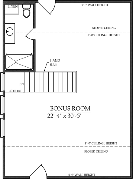 Bungalow Country Traditional Level Two of Plan 74757