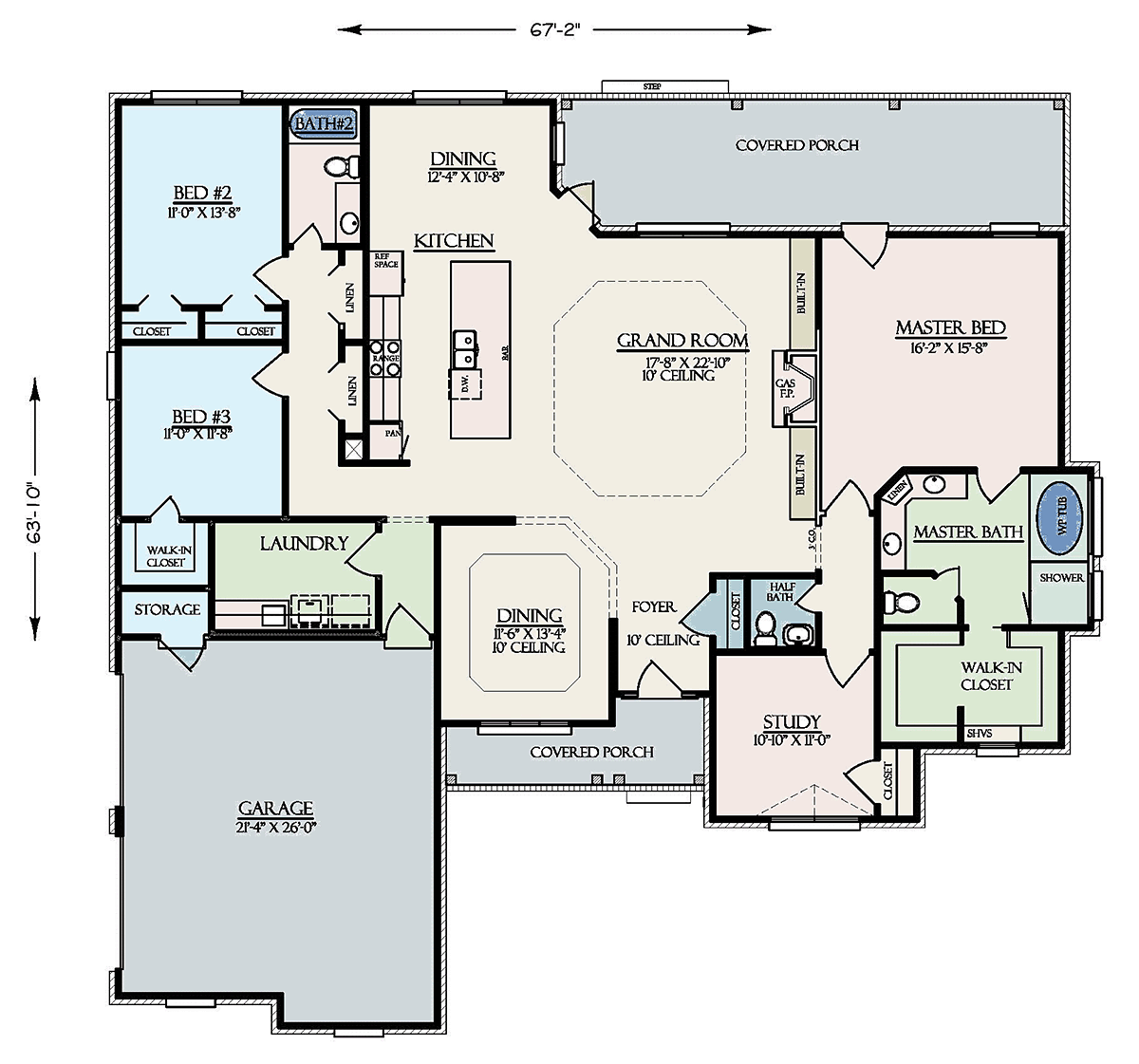 Country Craftsman European Southern Traditional Level One of Plan 74768