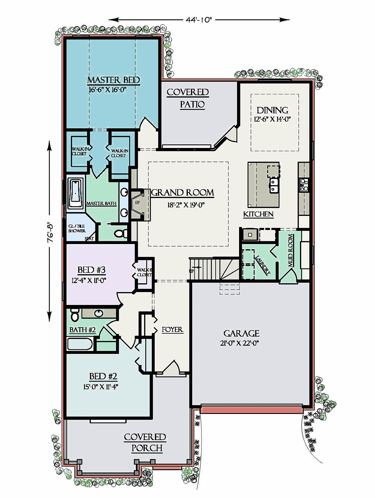 Bungalow Cape Cod Cottage Country Craftsman European Southern Level One of Plan 74770