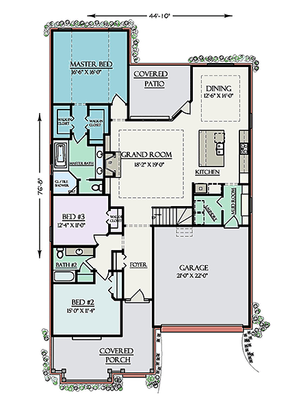 House Plan 74770 First Level Plan