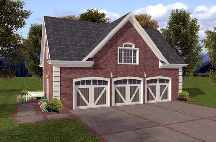 Garage Plan 74801 - 3 Car Garage Elevation