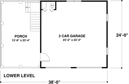 Garage Plan 74803 - 2 Car Garage Apartment First Level Plan