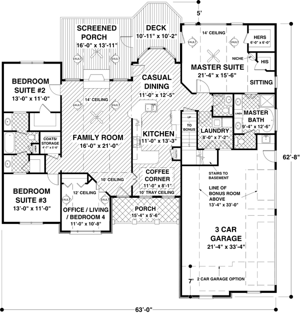 Craftsman Level One of Plan 74804