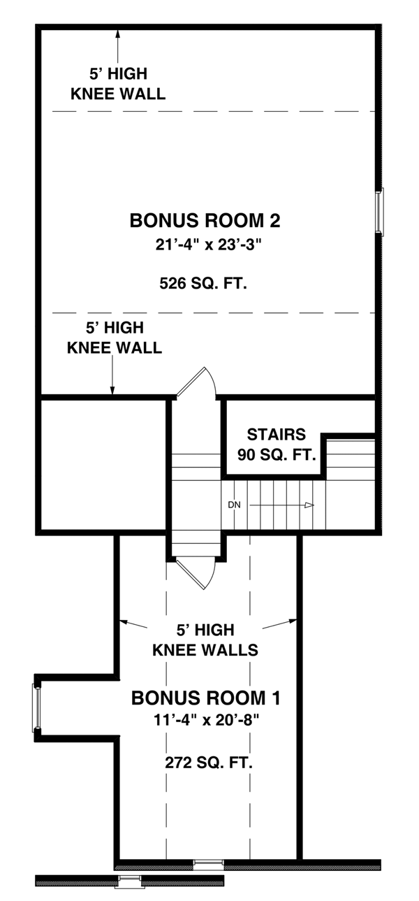 Craftsman One-Story Level Two of Plan 74815