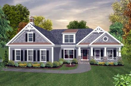 Craftsman Traditional Elevation of Plan 74818