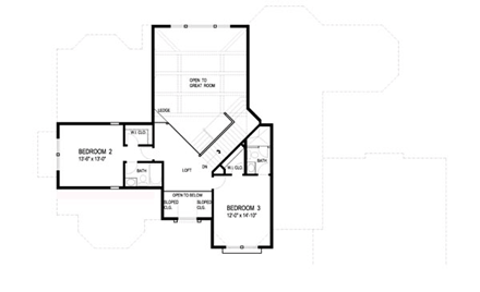 House Plan 74820 Second Level Plan