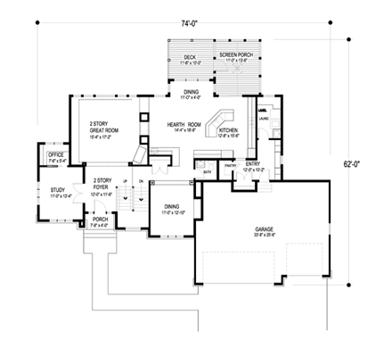 House Plan 74823 First Level Plan