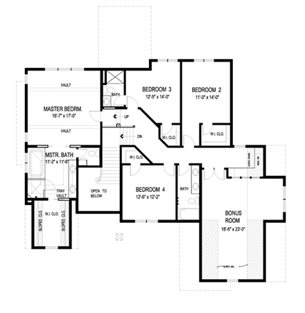 House Plan 74826 Second Level Plan