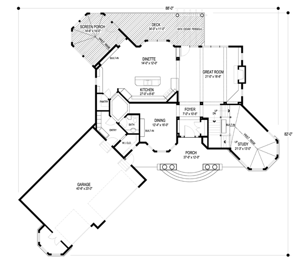 Craftsman Level One of Plan 74828