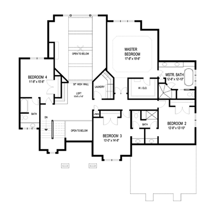 House Plan 74830 Second Level Plan