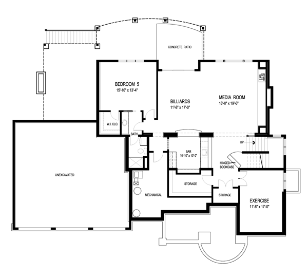 Traditional Lower Level of Plan 74831