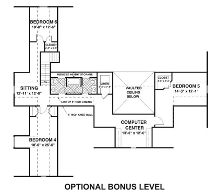 House Plan 74834 Second Level Plan