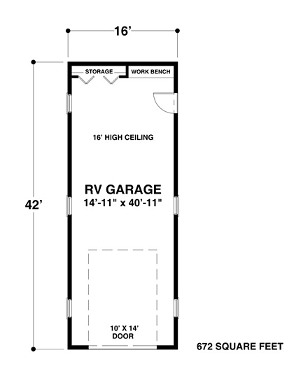 Garage Plan 74835 - 1 Car Garage First Level Plan