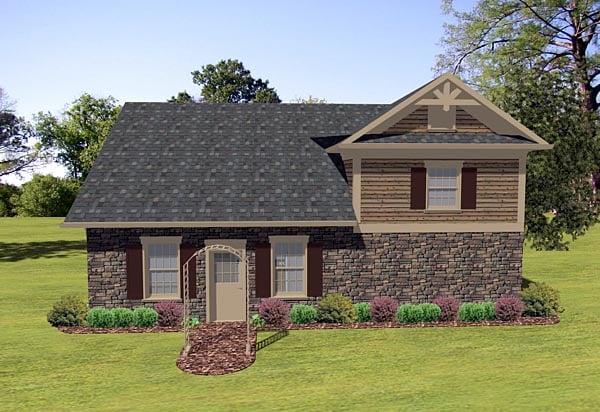 Craftsman Tudor Rear Elevation of Plan 74836