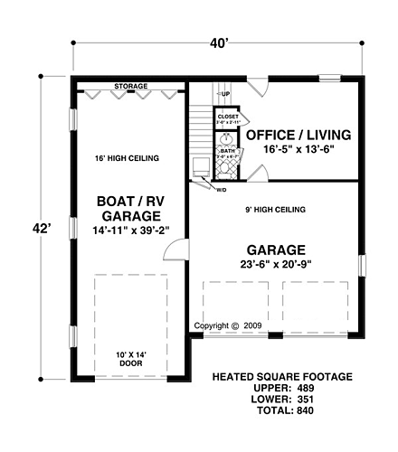 Garage Plan 74838 - 2 Car Garage Apartment First Level Plan