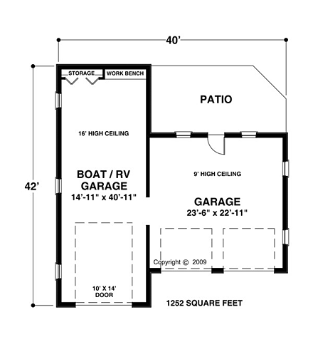 Garage Plan 74840 - 3 Car Garage First Level Plan