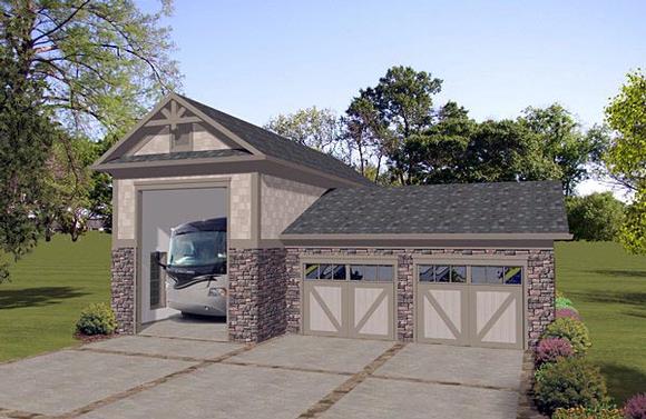 Garage Plan 74840 - 3 Car Garage Elevation