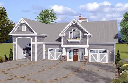 Garage Plan 74841 - 3 Car Garage Apartment Elevation