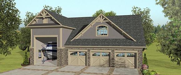 Garage Plan 74842 - 4 Car Garage Apartment Elevation