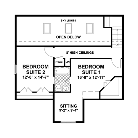 Garage Plan 74843 - 3 Car Garage Apartment Second Level Plan