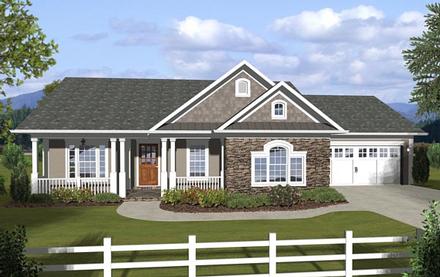 Country Ranch Traditional Elevation of Plan 74845